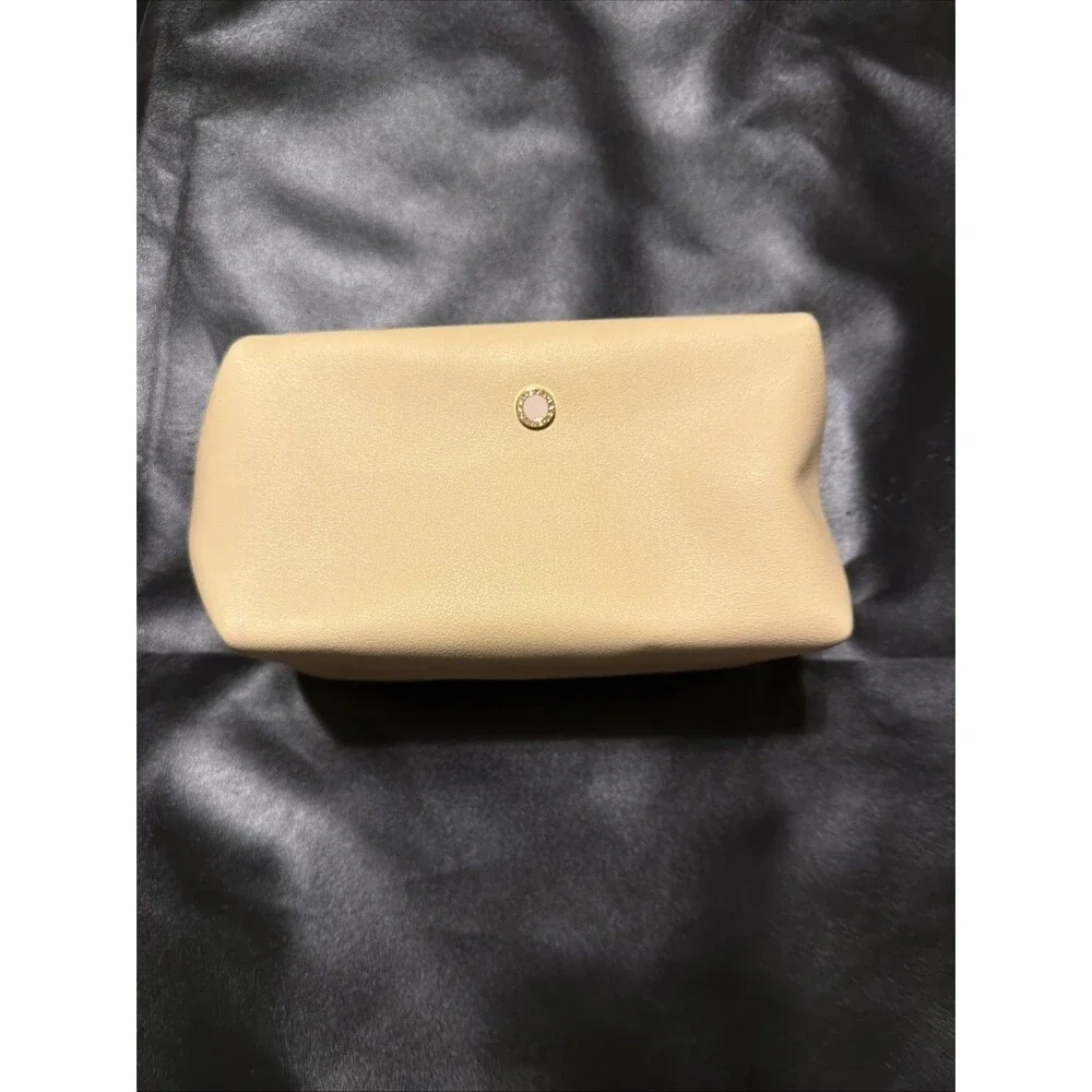 Bvlgari Parfums Cream Cosmetic Makeup Pouch Bag Pink Lining